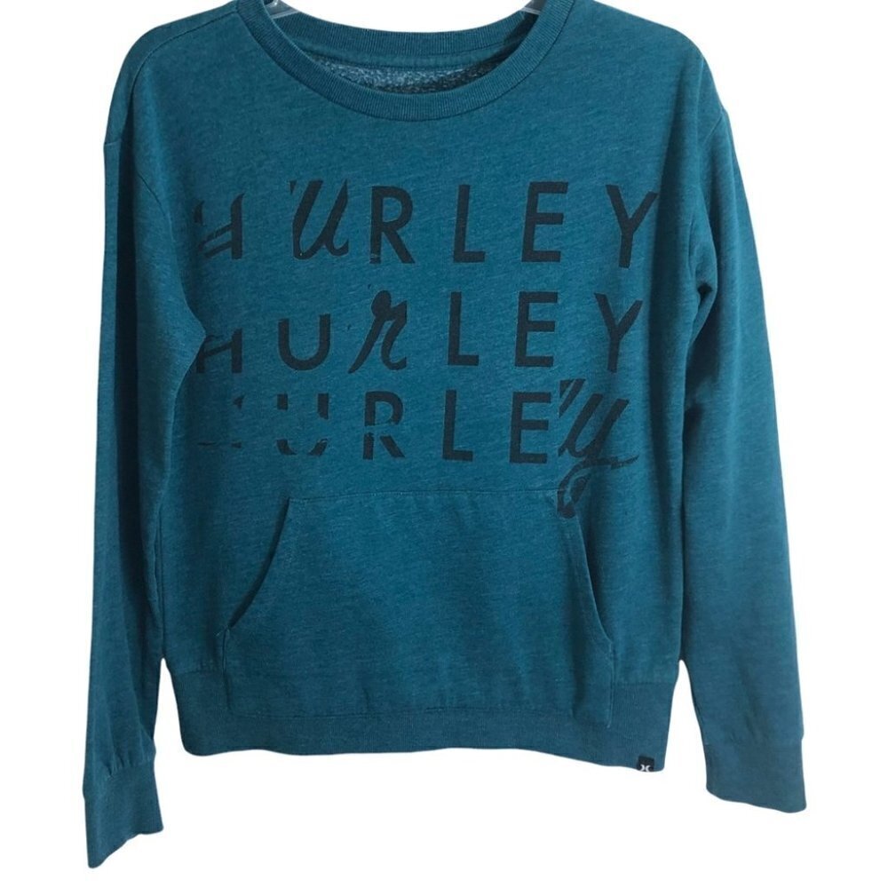 Hurley Crew Neck  Heathered Teal Adult Small